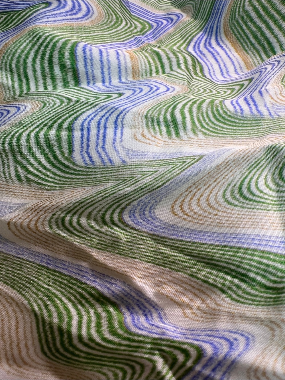 For Love And Lemons Green and White Wave-Print Mini Dress size L - Picture 14 of 14